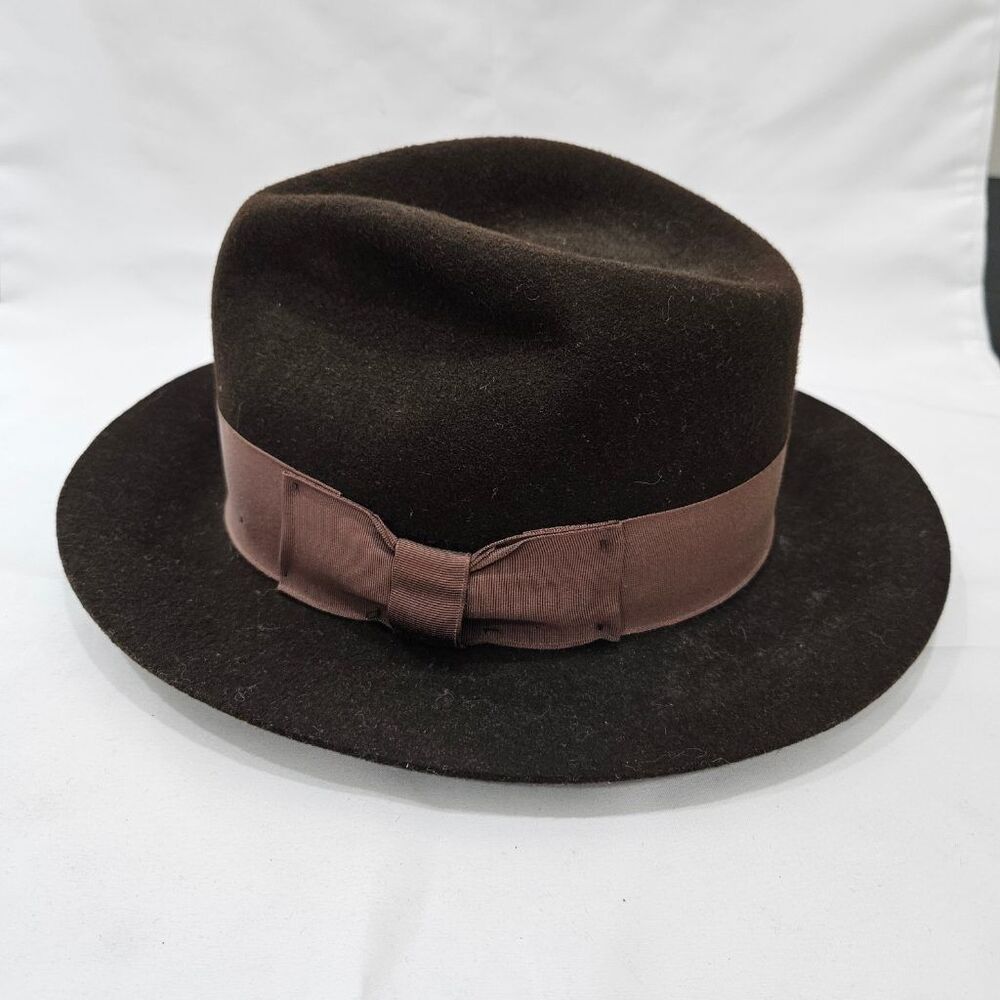 Indiana Jones Stetson Authentic Hat Brown Wool Felt Fedora Medium Made in USA